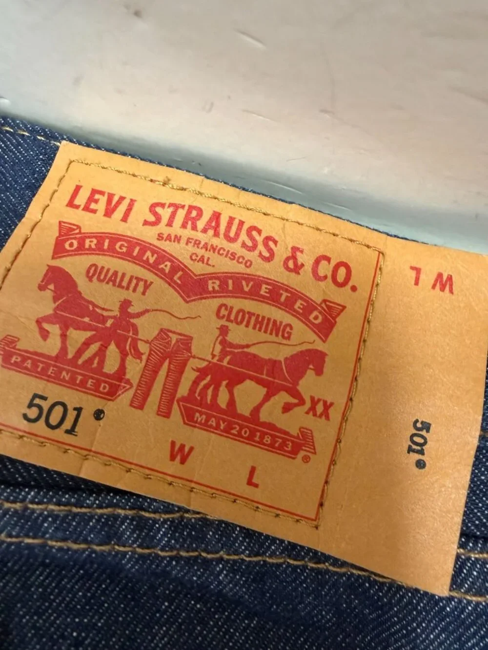 Levis 501 Jeans Men's 48X29 Raw Denim Button Fly Straight Leg